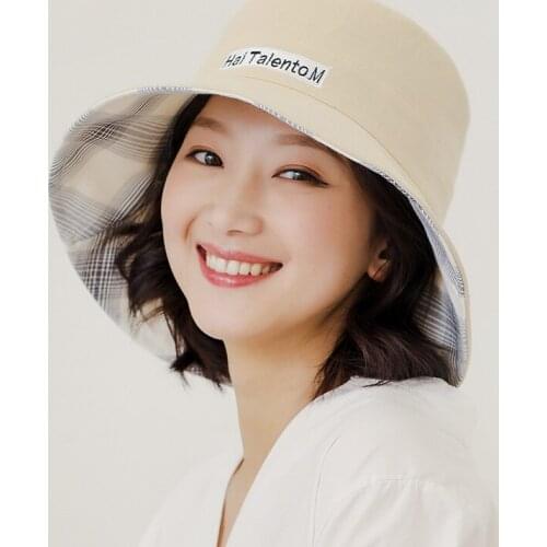 Cotton Double Sided Plaid Bucket Hat Fisherman Hat Outdoor Travel Hat Sun Cap Hats For Men And Wome