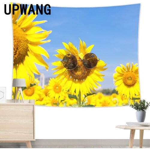 Sunflower Tapestry Wall Hanging Sandy Beach Picnic Rug Camping Tent Sleeping Pad Home Decor Bedspread Sheet Wall Cloth