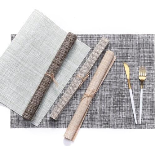 PVC Coaster Insulation Table Mats Pads Plastic Table Placemat Non-slip Mats Coffee Tea Place Mats Kitchen Decoration