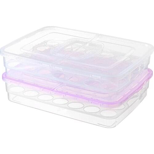 New 34 Grid Egg Box Shockproof Shockproof Plastic Egg Holder Household Refrigerator Storage Box Egg