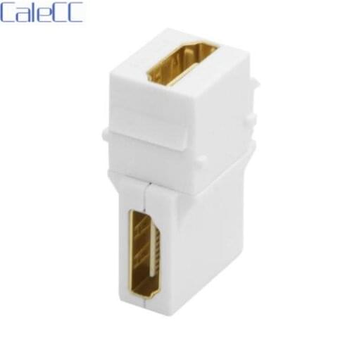 Right Angled 90 Degree HDMI 1.4 Snap-in Female to Female Keystone Jack Coupler Adapter for Wall Plate White Color