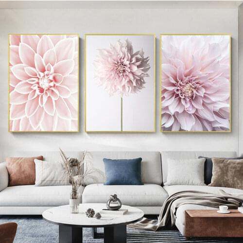 RUOPOTY 3pc/Set DIY Painting By Numbers Pink Flowers Acrylic Paint By Numbers For Adults Home Wall Art Picture Art Craft
