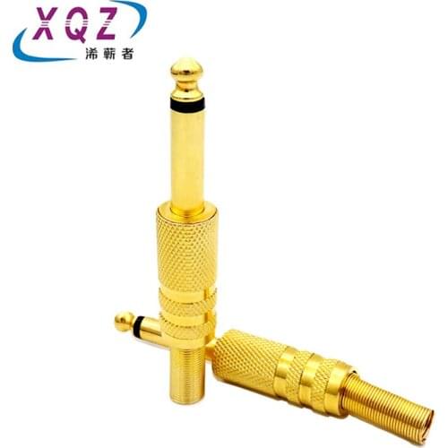 Gold plated 6.35mm plug RCA Audio Connector RCA audio plug 6.5mm jack Stereo Headset Dual Track Headphone