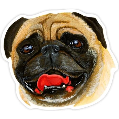 S40280# Various Sizes PVC Decal Pug Car Sticker Waterproof on Bumper Rear Window Laptop Refrigerator Toilet