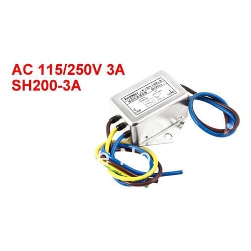 SH200-3A AC 115 / 250V 3A 50/60Hz Single Phase Noise AC Power Line EMI Filter