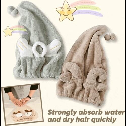 Spa Bowknot shower cap Breathability Microfiber Hair Turban Quickly Towel drying towel hats for women sauna Bathroom Accessories