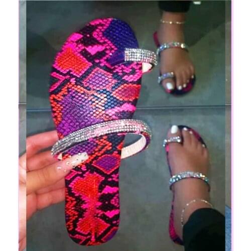 Fashion Summer Flip-flops Sandals Womens Shoes woman rhinestone slides Comfortable Big Size Ladies Multicolor Bling Slippers