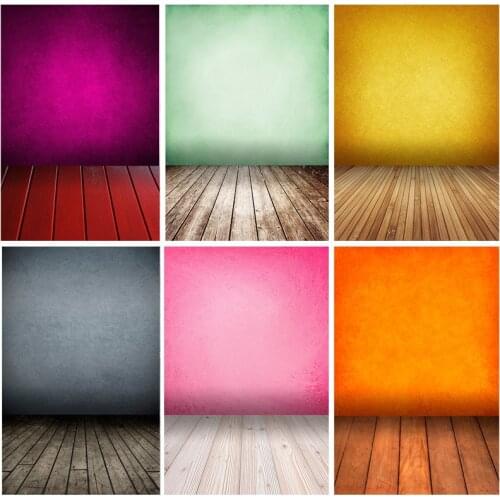 Old Vintage Gradient Solid Color Photography Backdrops Props Brick Wall Wooden Floor Baby Portrait Photo Backgrounds 210125MB-04