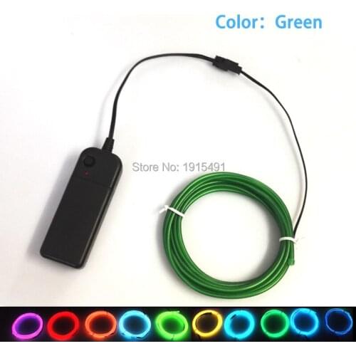 2Meter 3.2mm 10 Color Available EL Wire LED Neon Novelty light For DIY Design Car Decor DC-3V Flashing Inverter