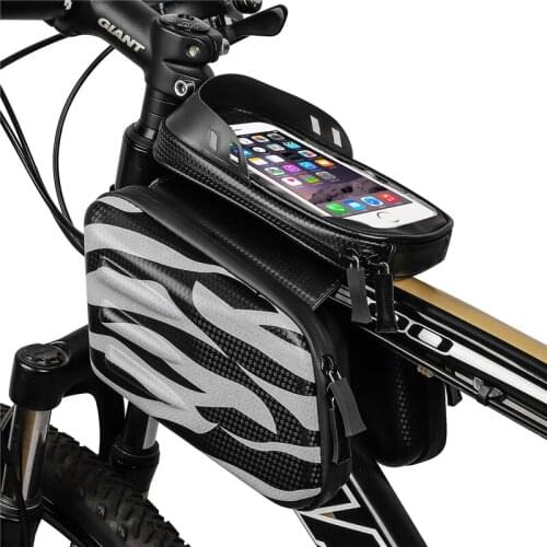 Reflective waterproof bicycle bag Bike phone holder accessories saddle bag Handlebar cycling bag bikepacking screen touch basket
