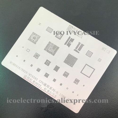 For Redmi 2/2A Note BGA Stencil MSM8916/8928 MT6592 CPU Reball IC BGA Solder Heat Template Tin Plant Steel Net 0.12mm Thickness