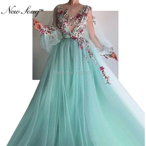 Embroidery 2019 Formal Evening Dress Robe De Soiree Aibye African Muslim Long Prom Dresses Pageant Party Gowns Abendkleider