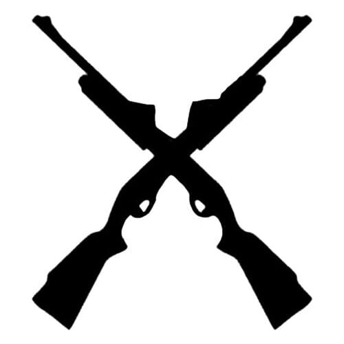 Lovely Gun Car Sticker Decoration Black/Silver Graphic Vinyl 11cm*13cm