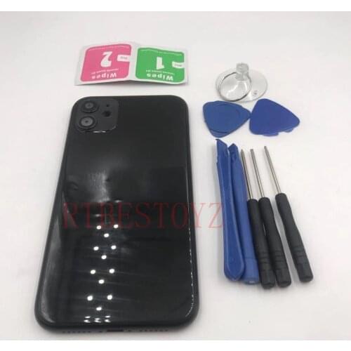 10pcs/lot Best Quality For iPhone 11 Back Glass Middle Frame Chassis Full Housing Assembly Battery Cover door