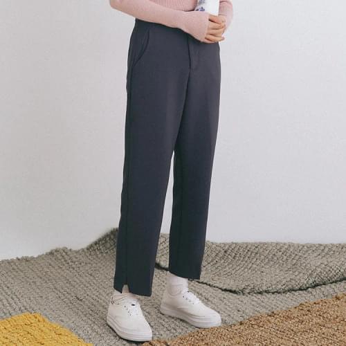 Korean Style Trousers Women 2020 Autumn Vintage Work Office Ladies Side Slit Ankle Length High Waist Pants B332