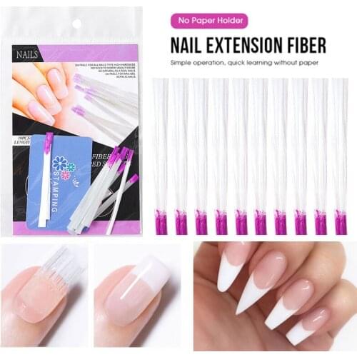 10Pcs/Pack Fiberglass Nail Extension Glass Fiber for Nail Silk Extension Building Nail Form Acrylic Tips Manicure Nail Art Tools
