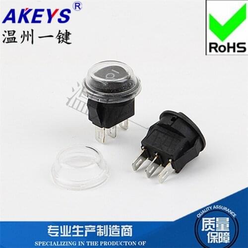 10PCS KCD11-203-3P Waterproof rocker switch 15*20 Third gear 3 feet black with light Rocker power switch