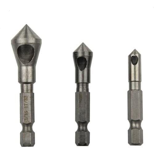 3pc Inch Round Handle Inclined Hole Chamfer Drill Bit Chamfering Device Countersink Drilling Chamfering Tool