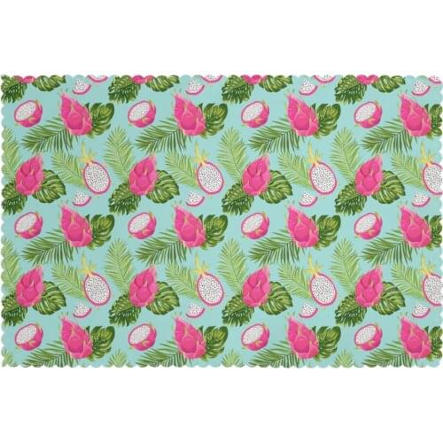 Placemat for dining table Watercolor Dragon Fruit Pitaya Heat-resistant Kitchen Dining 6 PCS Accessories