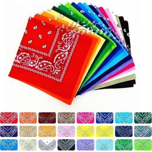 Bandana kerchief Unisex Hip Hop Black Hair Band Neck Scarf Sports Headwear Wrist Wraps Head Square Scarves Print Handkerchief