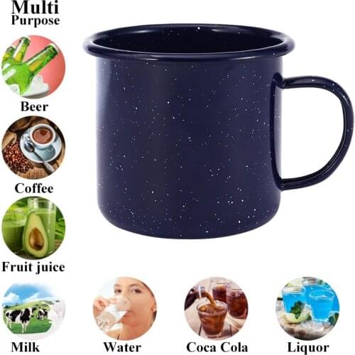 450 ml Enamel Mug Depp Blue for Outdoor ,Travel Coffee Mug ,Breakfast Cup for Kitchen Tool