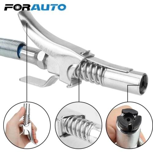 Grease Gun Coupler Hose Kit Grease Gun Adapter Coupling End Fitting 1/8” NPT SAE & Metric Zerk Fitting Quick Lock On Release