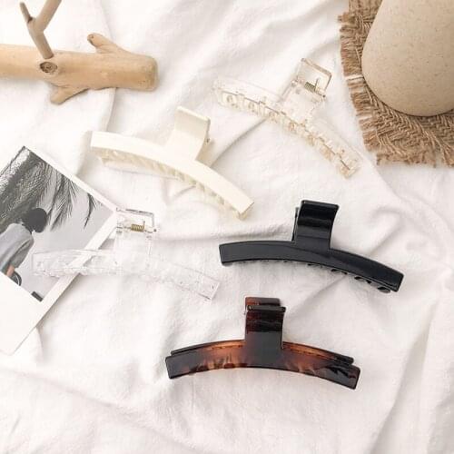 Korean Acrylic Women Hair Claws Crab Clamps Charm Solid Color Lady Hair Clips Retro Claw Clip Hair Styling Tool Hair Accessories