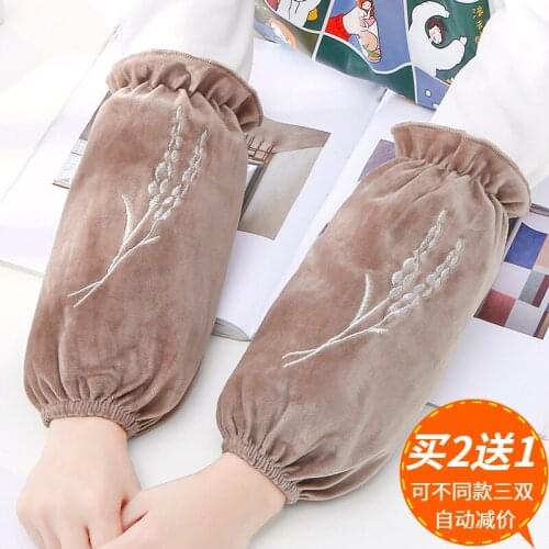 Korean female cute anti-dirty sleeves long female adult cute student work hand sleeves short autumn winter