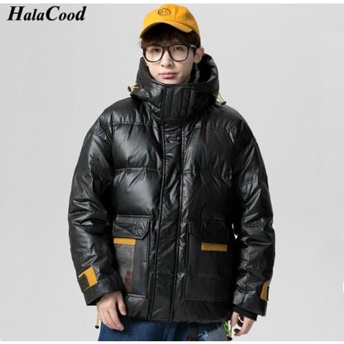 HALACOOD Male Fashion Winter Jacket Men 2020 Hood Thick Warm Heated Mens Duck Down Jacket Mid Parka Mens Winter Jackets Coats
