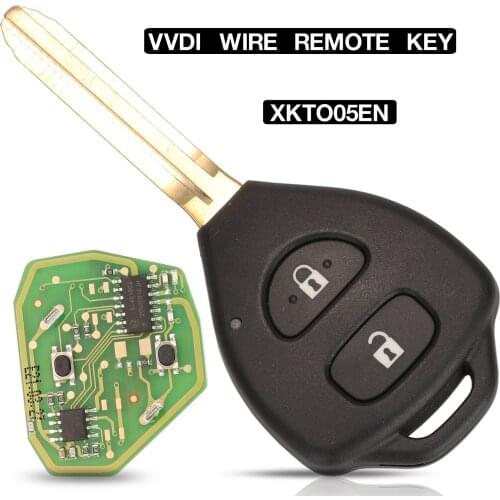 Kutery PN:XKTO03EN Xhorse VVDI Wired Universal Remote Car Key For Toyota Style Flat 2 Buttons For VVDI VVDI2 Key Tool