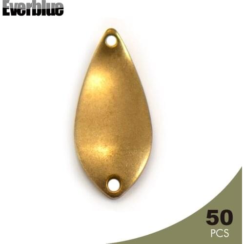 EVERBLUE 50PCS 2.3g Brass Casting Spoon Blades For Making Fishing Lures Tackle Craft Wobbler Baits Accessories