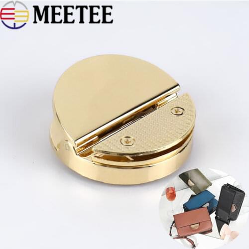 Meetee 2/5pcs 50mm Round Alloy Clasp Lock Buckle Female Bag Handbag Decoration DIY Handmade Craft Hardware Accessories BD376