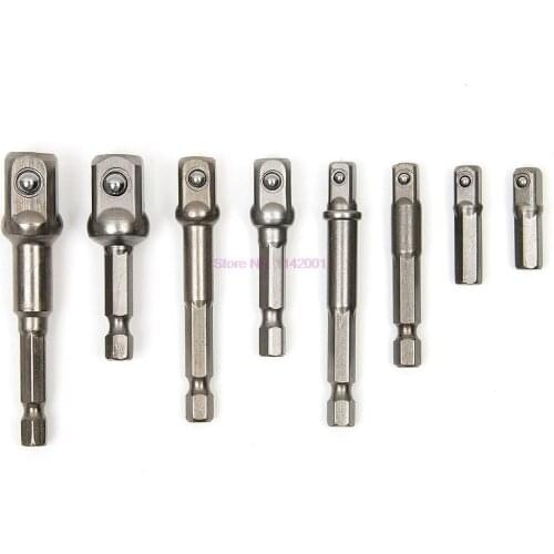 50set 8pcs/set Socket Adapte Bits Set Power Shank 1/4" 3/8" 1/2" Connecting Rod Head Extension Drill Bits Tools