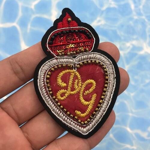 NEW Imitation India Silk Crown Patches Embroidery Sew On Clothing Patch Custom Applique DIY Badge 3D Stranger Things Emblem