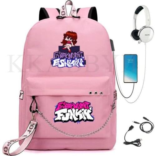 Friday Night Funkin Backpack Personalized Fashion Travel Laptop Backpack USB Charging Teenagers School Bags Capacity Backpack