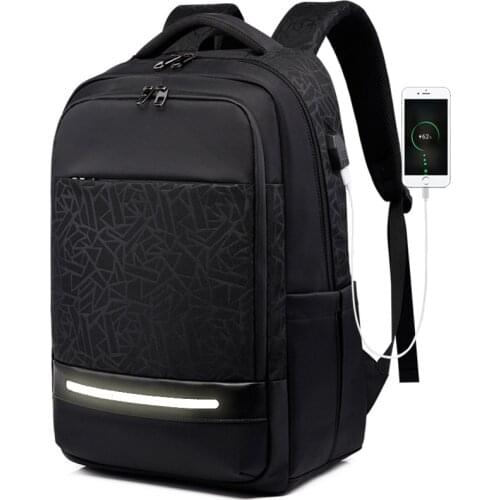 NANCY TINO Mens Backpack Oxford High Capacity Backpack with USB Port Accommodates 15.6in Business Laptop