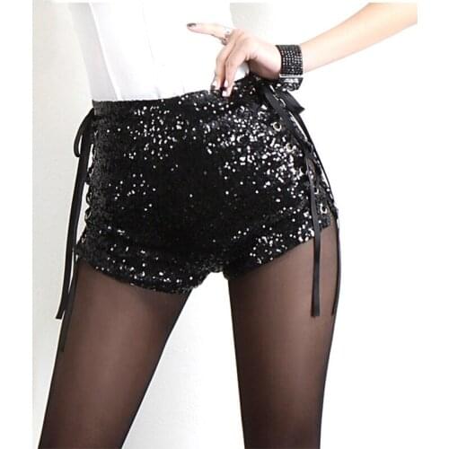 Sexy Jazz Dance Costume Women Sequin Dancing Shorts Pole Dance Rave Clothes Nightclub Ds Gogo Stage Performance Clothing PY117