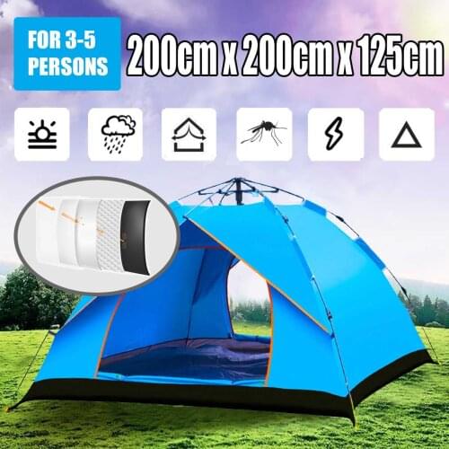 3-5 People Large Tent Quick Setup Family Tent Outdoor Waterproof UV Protection Camping Hiking Foldable Folding Tent Family Tents