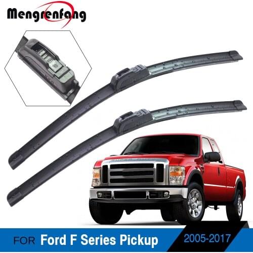 For Ford F Series F150 F250 F350 F450 F550 2005-2017 Car Front Windscreen Wiper Blades Soft Rubber Wiper J Hook Arms 2 Pieces