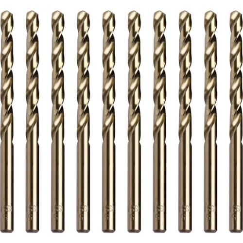 10Pcs 5mm M35 Round Shank HSS-Co Cobalt Twist Drill Spiral Drill Bit