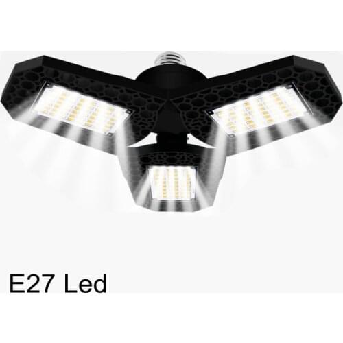 LED Garage Light 40W 60W 80W Deformable Ceiling Light For Home Warehouse Workshop AC85-265V Folding 3-Leaf Deformation Lamp