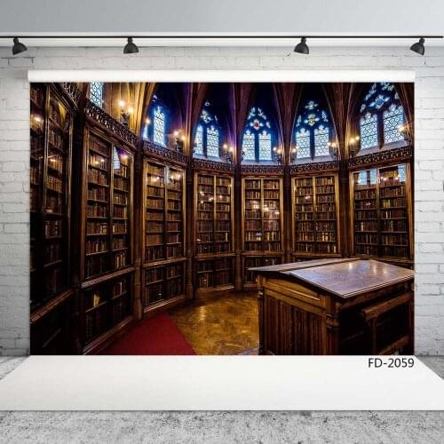 Photographic Background Old Library Children Students Vinyl Photo Backdrops Fond Studio Photo Baby Portrait School Photophone