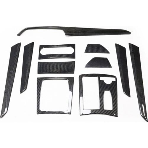 For W204 C180 C200 C260 C300 2008-14 Real Carbon Fiber Car Interior Moldings Console Gear Shift Panel and Side Strip Cover Trim
