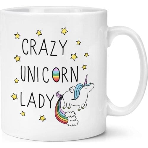Crazy Unicorn Lady Cup Funny Poop Rainbows Magical Mug