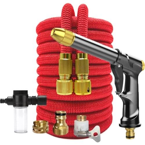 Retractable hose extensible Garden hose shrinks flexibele tuinslang irrigation computer Car wash Water pipe spray washing foam