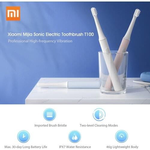 Xiaomi Mijia T100 Sonic Electric Toothbrush USB Rechargeable Tooth Brush IPX7 Waterproof Ultrasonic Automatic Adult Toothbrush