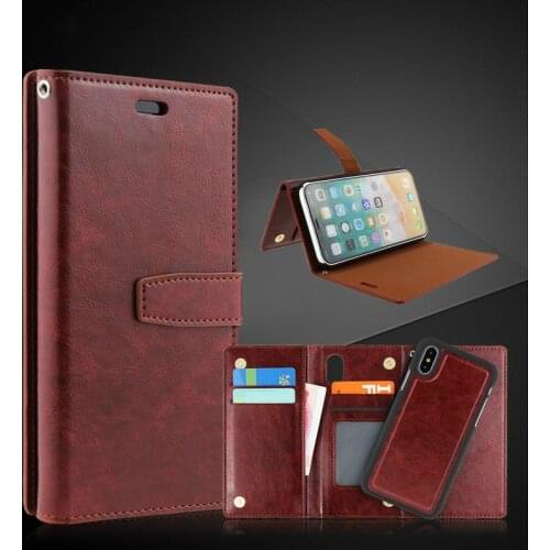 10PCS Sumgo For iPhone X Case Wallet Flip Leather Case For iPhone 7 Plus for iPhone 8 Plus PU Leather + Hard PC Cases Cover