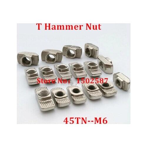 100pcs 45-M6 hammer nut M6 block t slot nuts 4545 aluminum profile extrusion Slot 10mm
