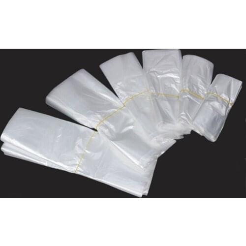 100pcs transparent plastic bag food packaging bag vest bag supermarket shopping bag packing bag