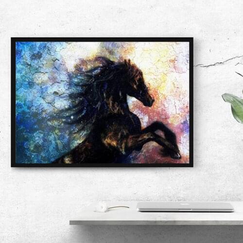 Abstract Mottled Wall Canvas Painting Graffiti Horse Posters Creat Art Canvas Pictures For Living Room Bedroom Decor 60x90cm